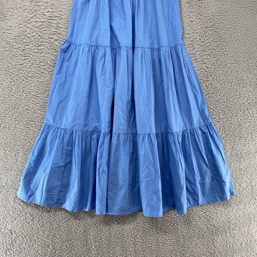 American Eagle Outfitters Maxi Sundress Womens M Blue Smocked Strapless Tiered - Picture 2 of 12